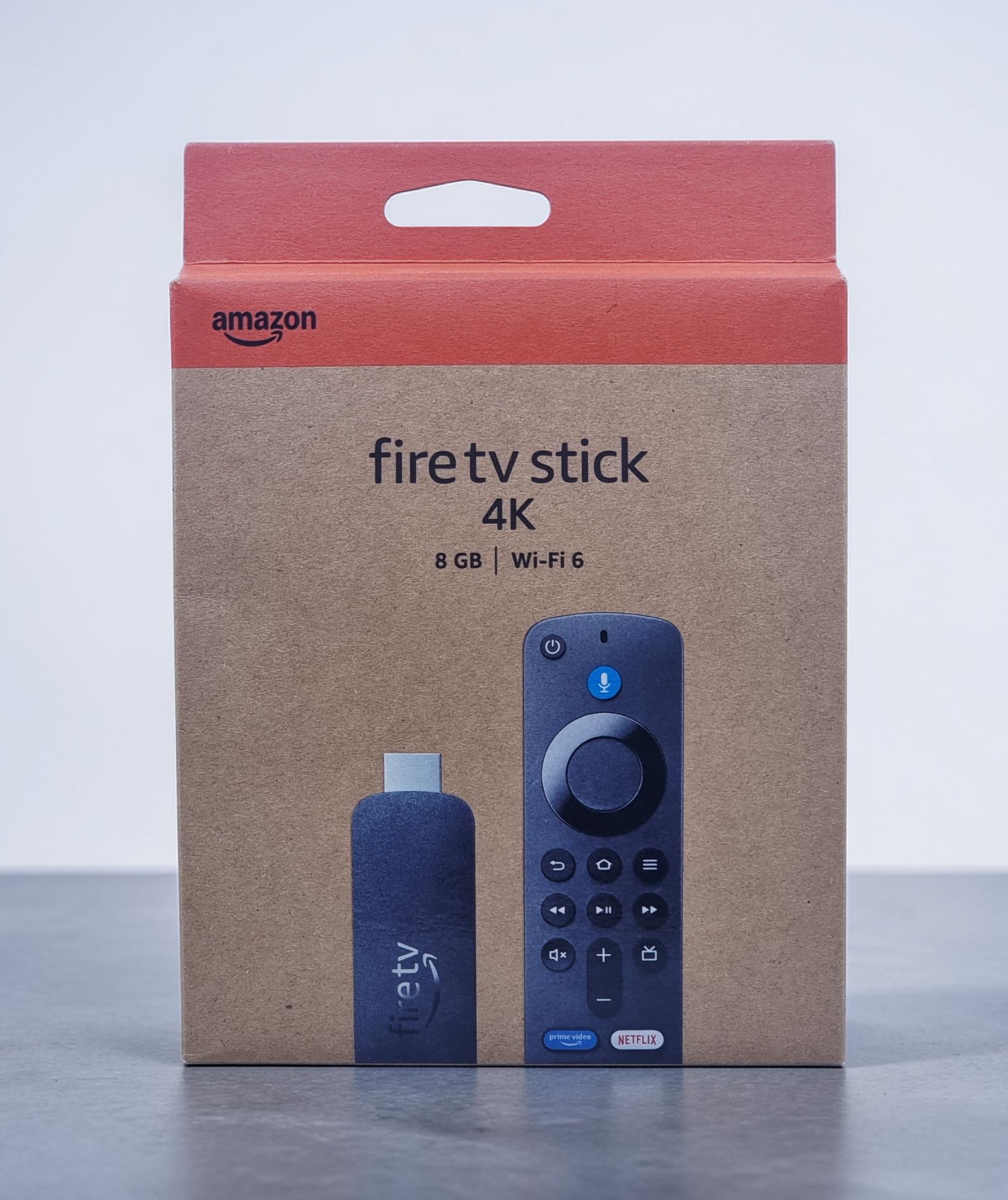 Amazon Fire TV Stick 4K (2nd Gen) streaming device with Alexa Voice Remote.