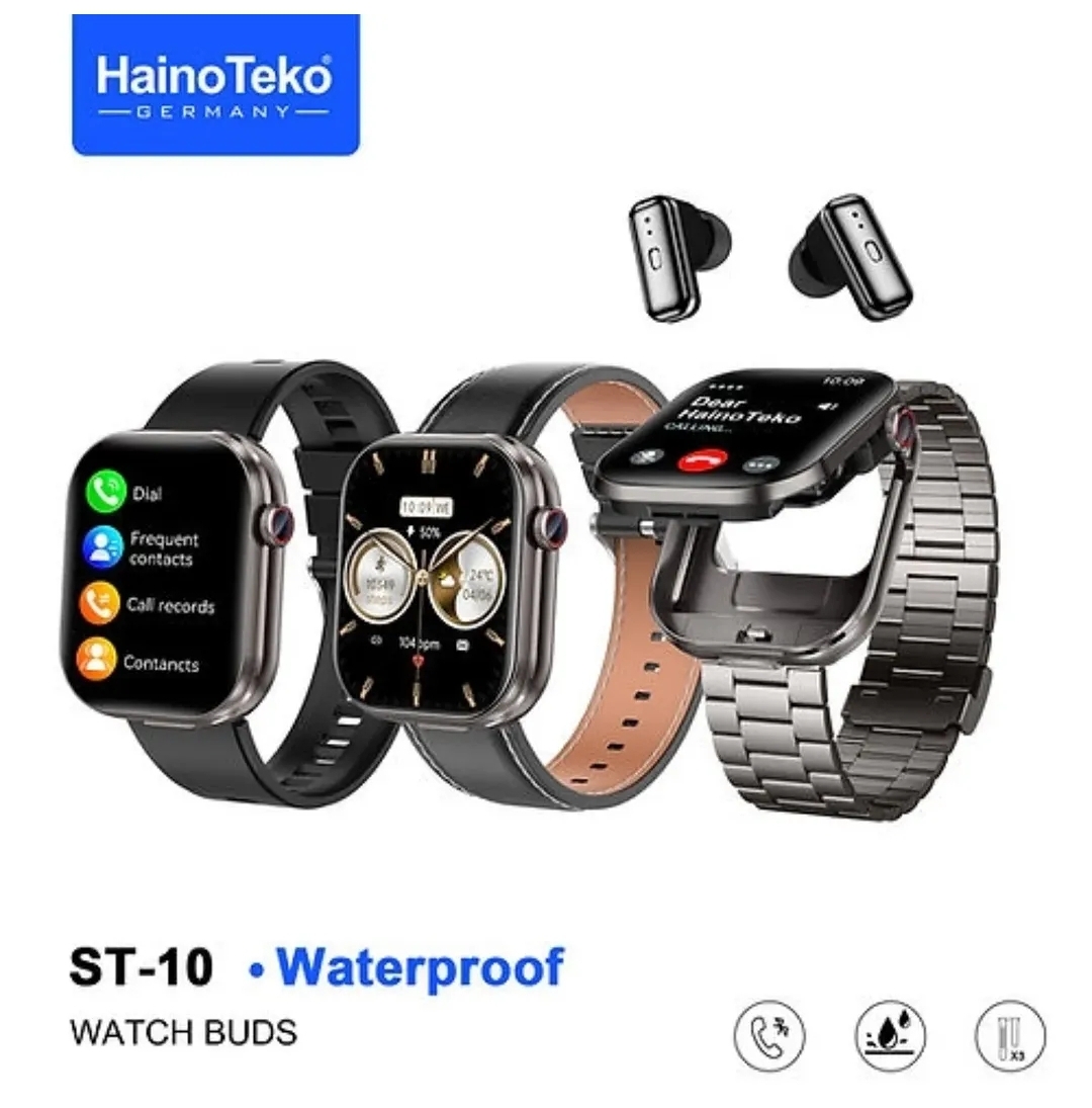 HainoTeko ST-10 Watch Buds smar twatch (Water proof)