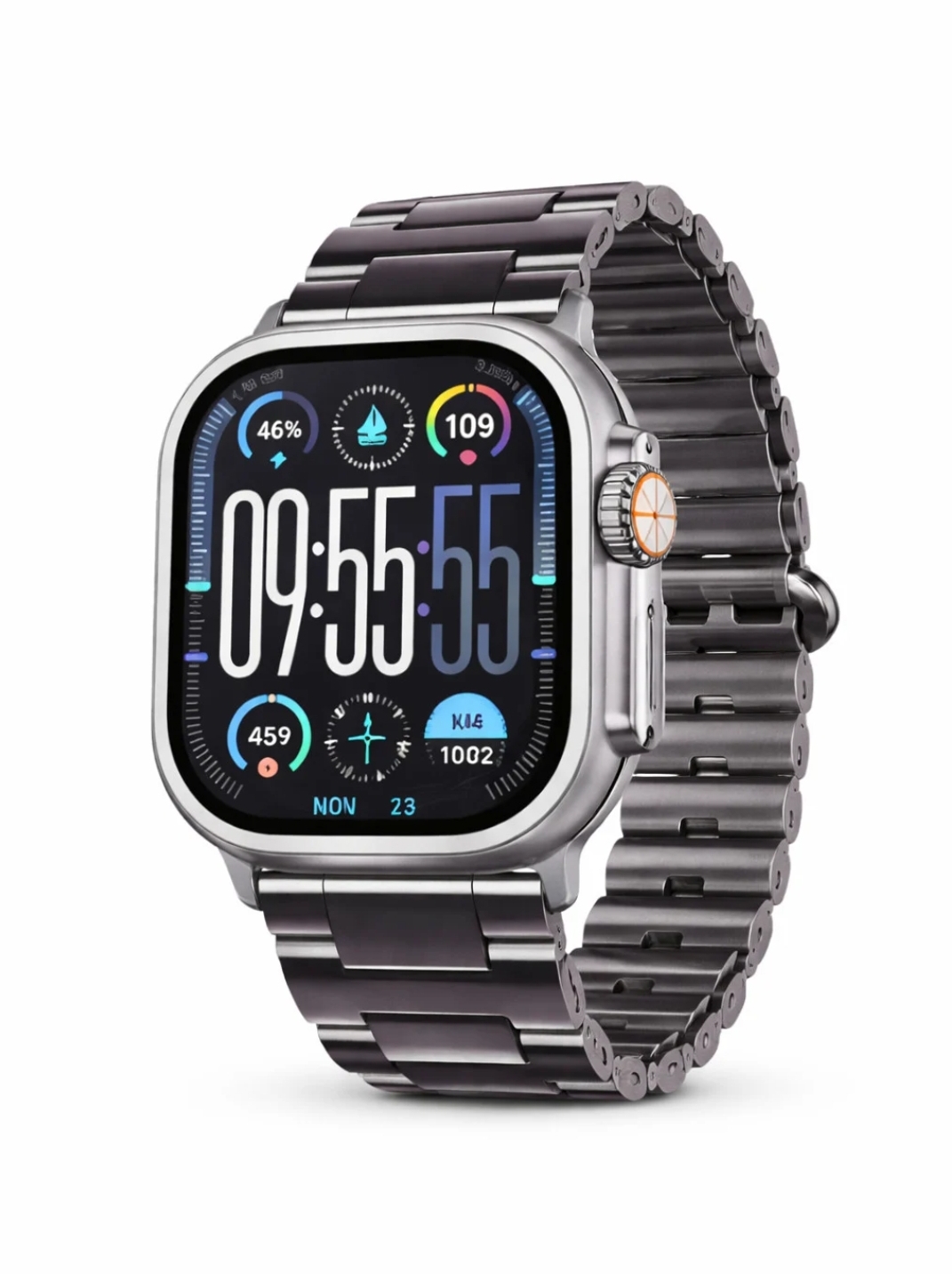 HainoTeko SQ-15 Ultra 3 smartwatch with an AMOLED display and three interchangeable straps.